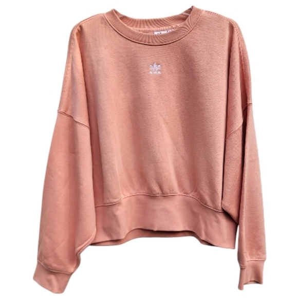 Adidas Adicolor Essentials Fleece Sweatshirt in Coral - Size M - Picture 3 of 8